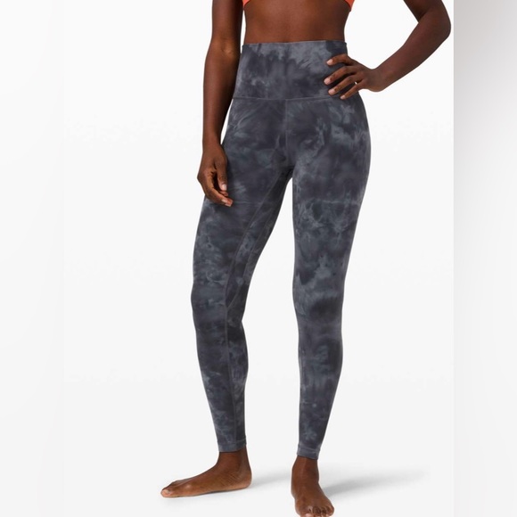 Lululemon Athletica Charcoal Tie-Dye Leggings Diamond Die Aligns 28" - Picture 3 of 10